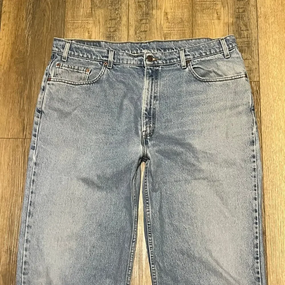 VTG 90s Levis 550 Jeans 42x32 Relaxed Fit Tapered Leg Blue Baggy Grunge USA 1997